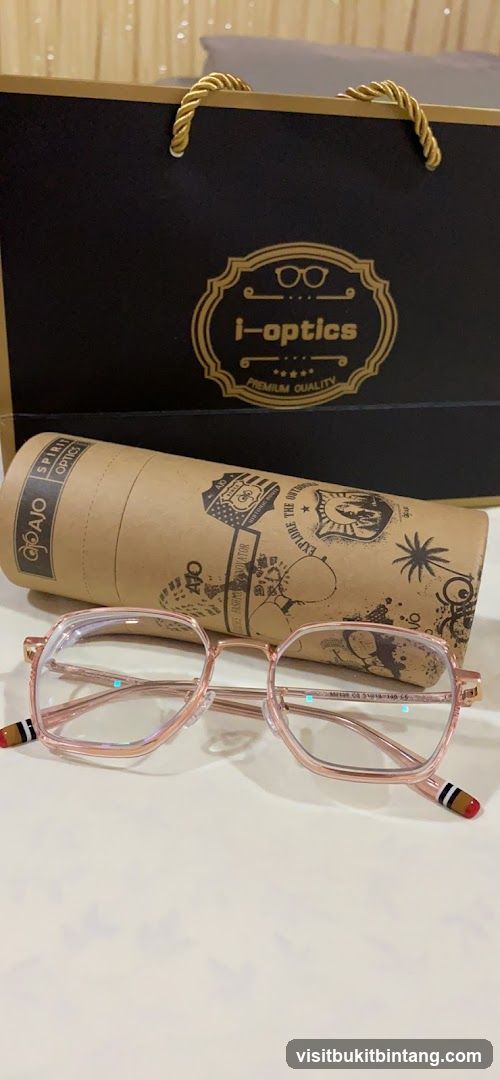 Eyeglasses and branded packaging