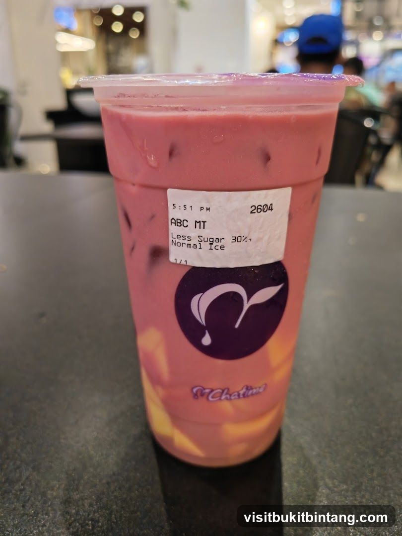 Pink Drink with Fruit and Boba