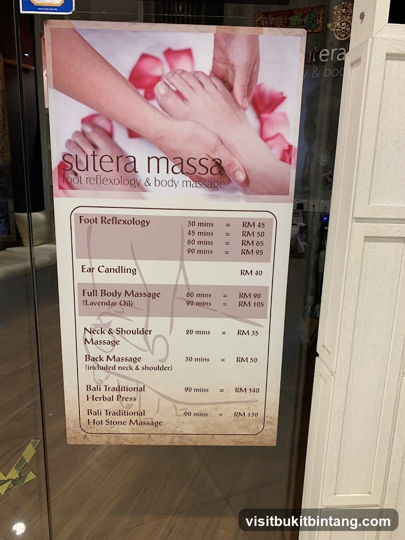 Sutera Massa Menu
