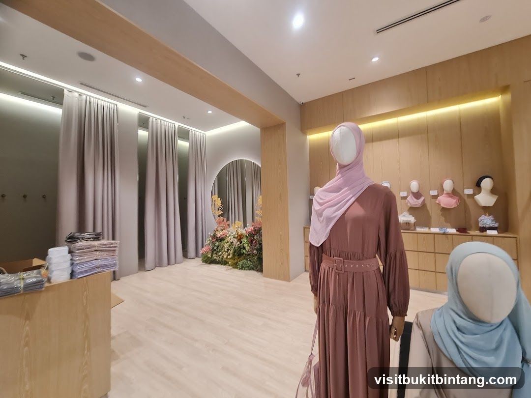 Clothing store interior with mannequins