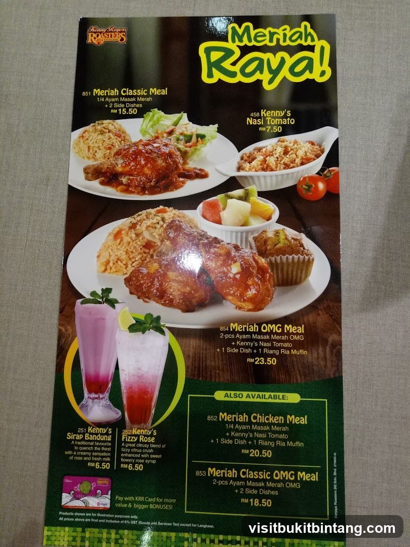 Kenny Rogers Roasters Meriah Raya! Menu