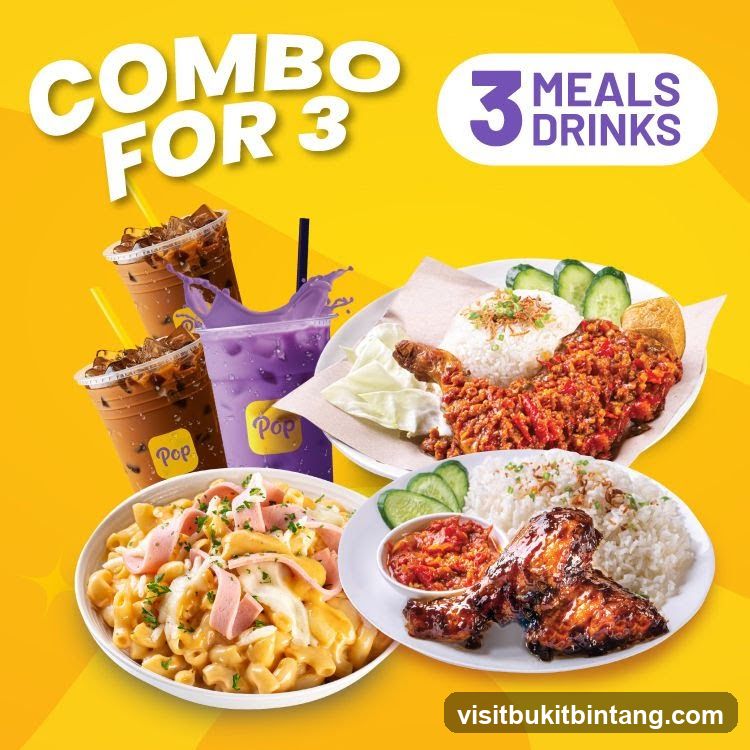 Combo for 3 Meals and Drinks