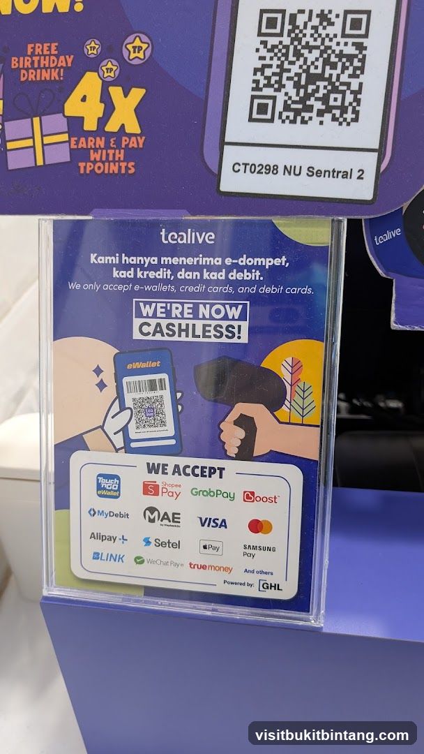 Tealive Cashless Payment Information