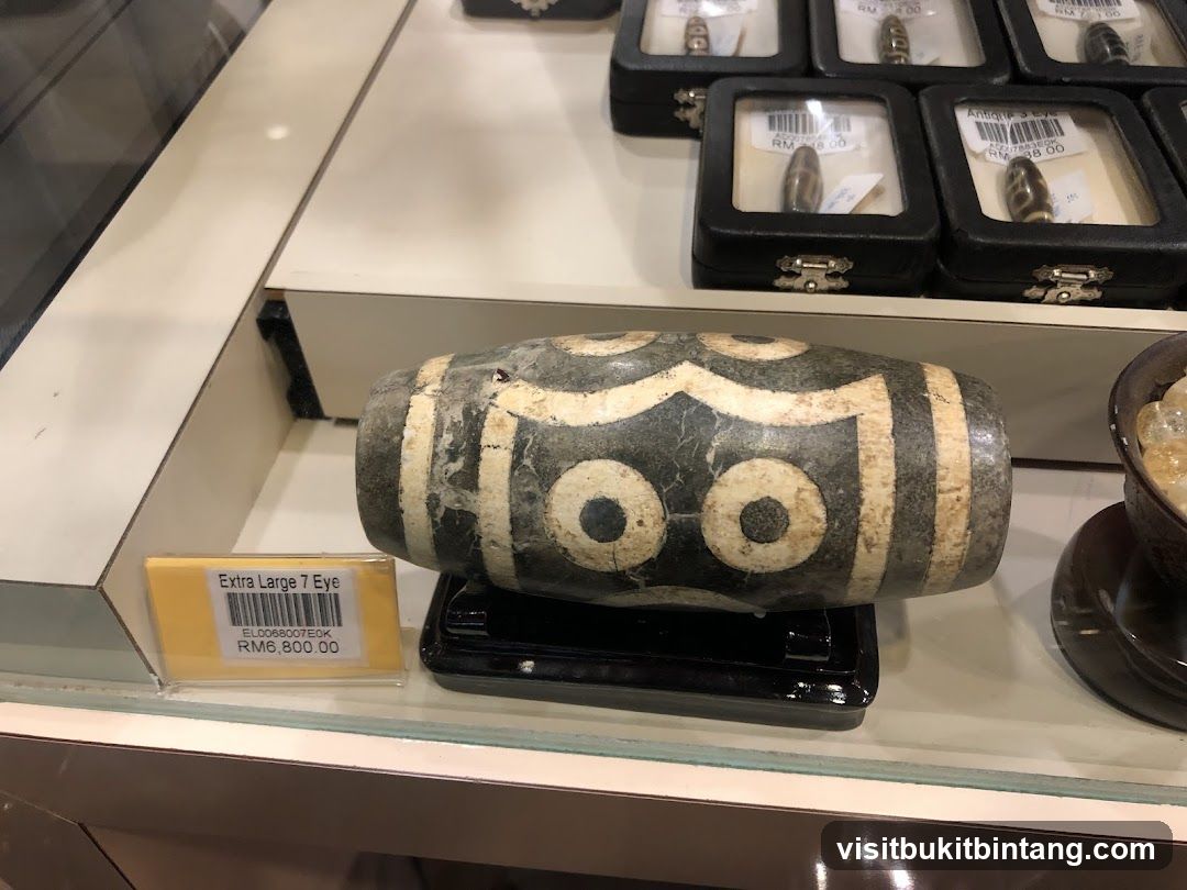 Display of Tibetan Dzi Beads