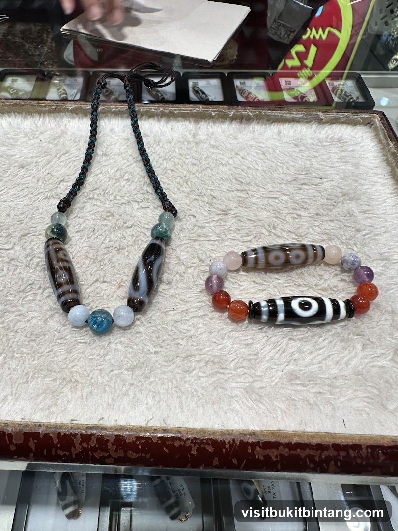 Tibetan Dzi Beads Necklace and Bracelet