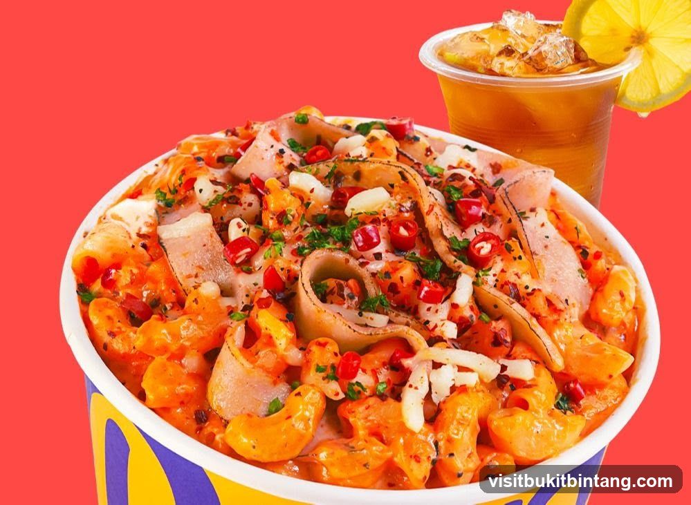 Spicy Macaroni and Cheese with Drink