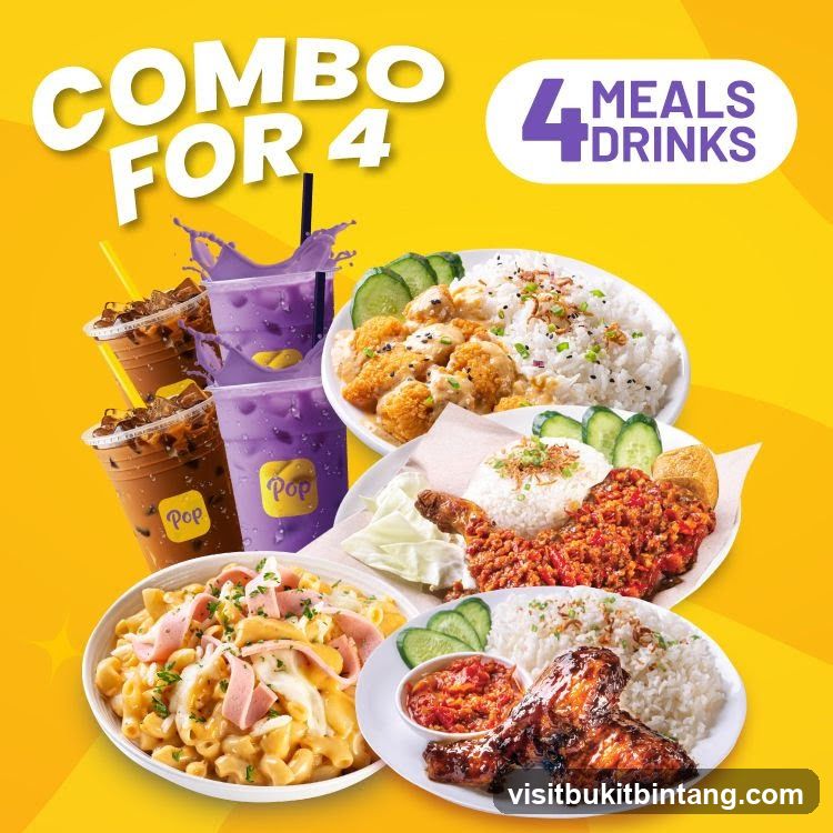 Combo for 4 Meals and Drinks