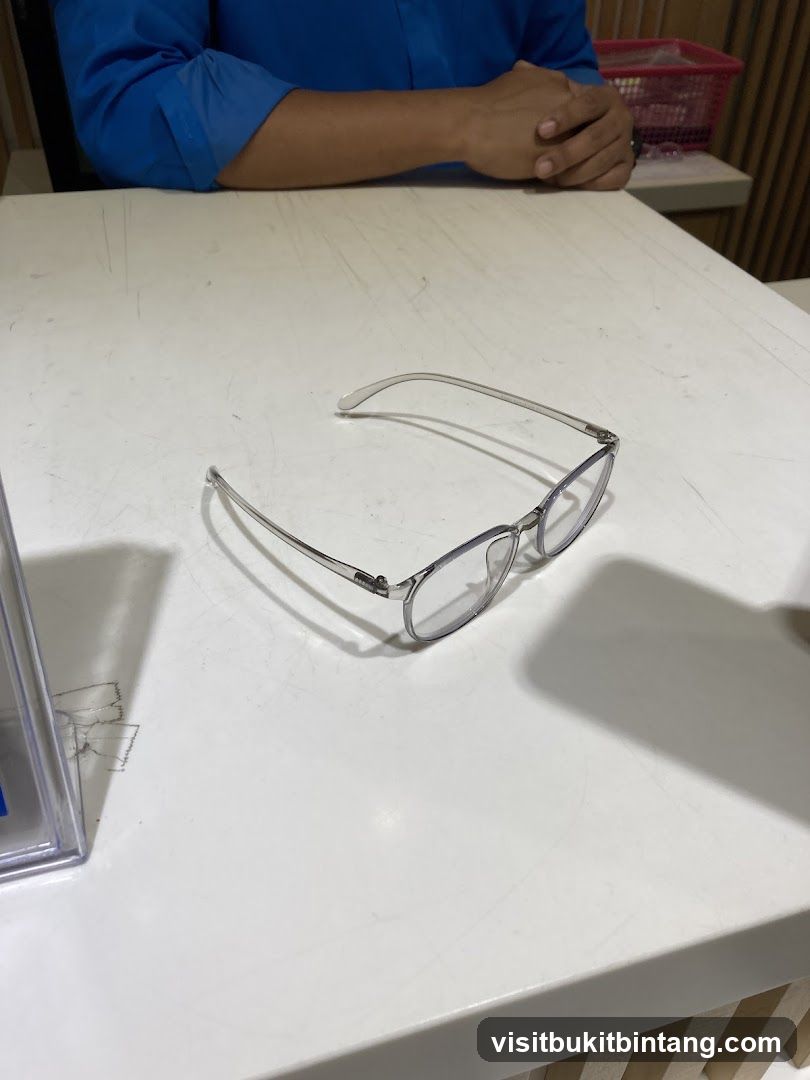 Eyeglasses on a table