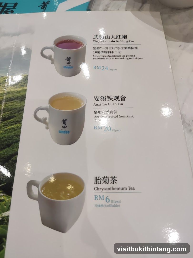 Tea Menu