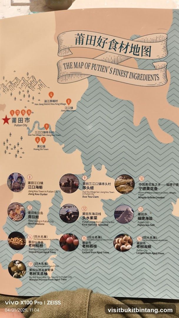 The Map of Putien's Finest Ingredients