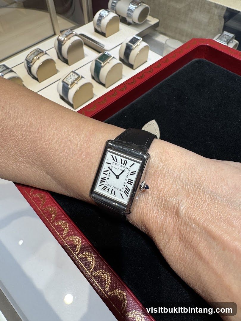 Wristwatch on display