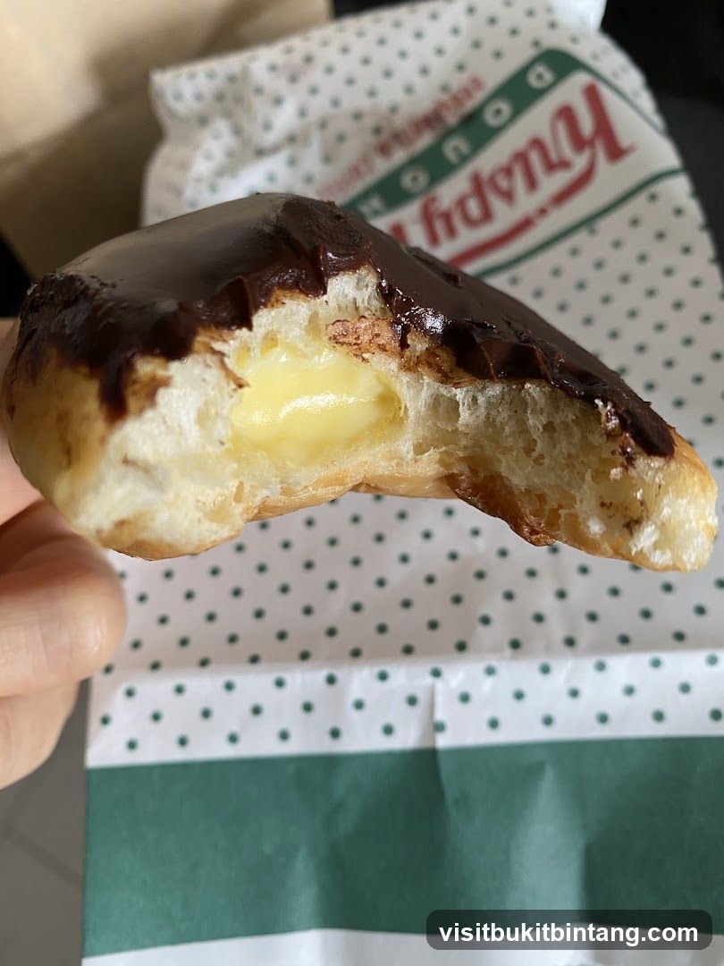 Chocolate iced filled donut