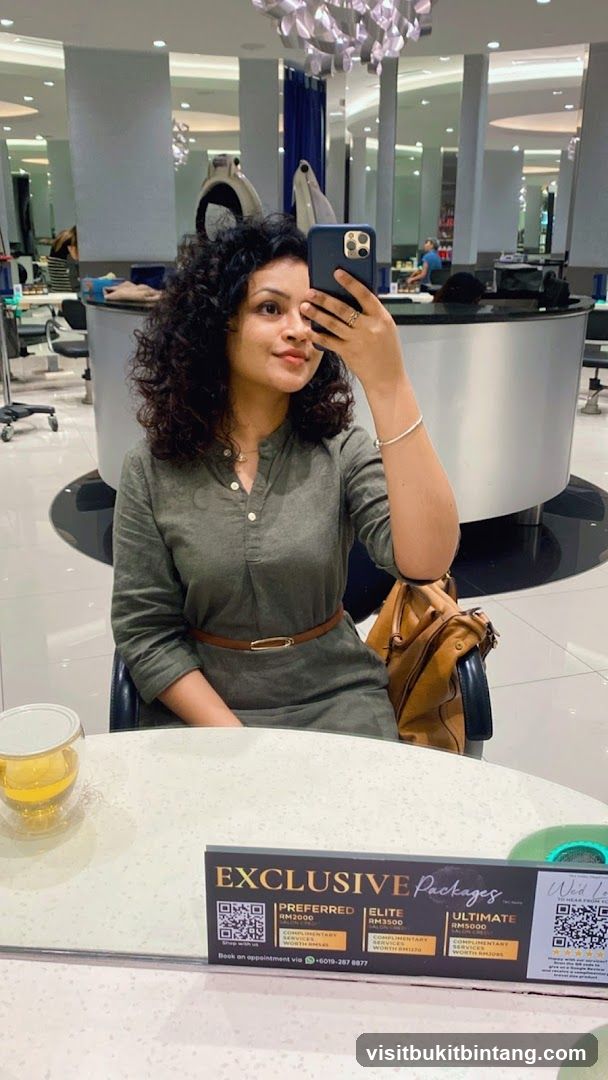 Salon Interior with Woman Taking Selfie
