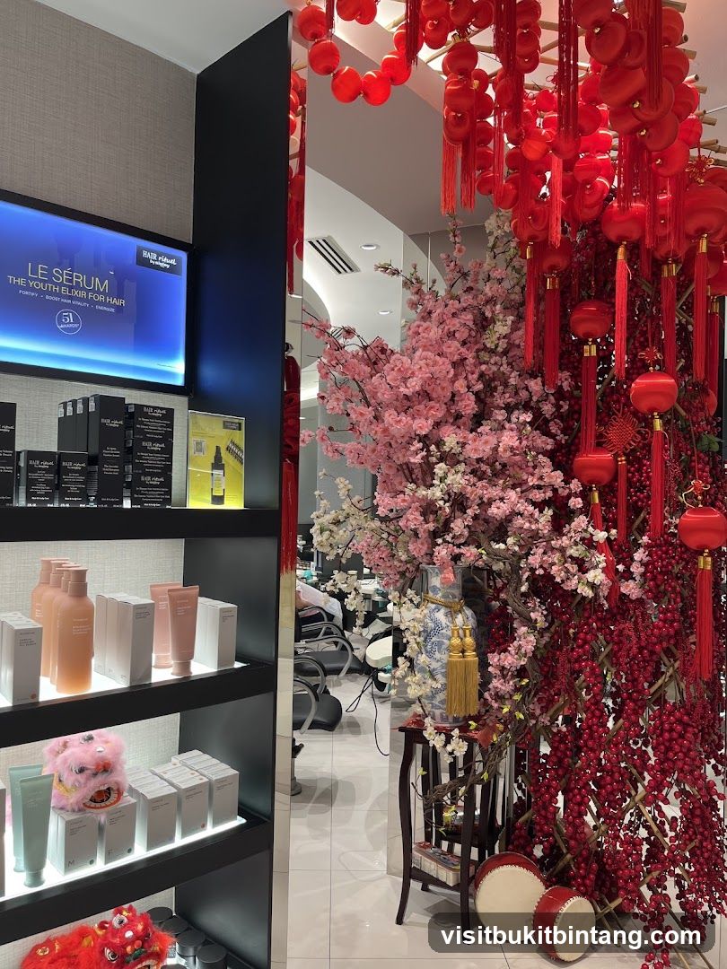 Salon Interior with Festive Decorations