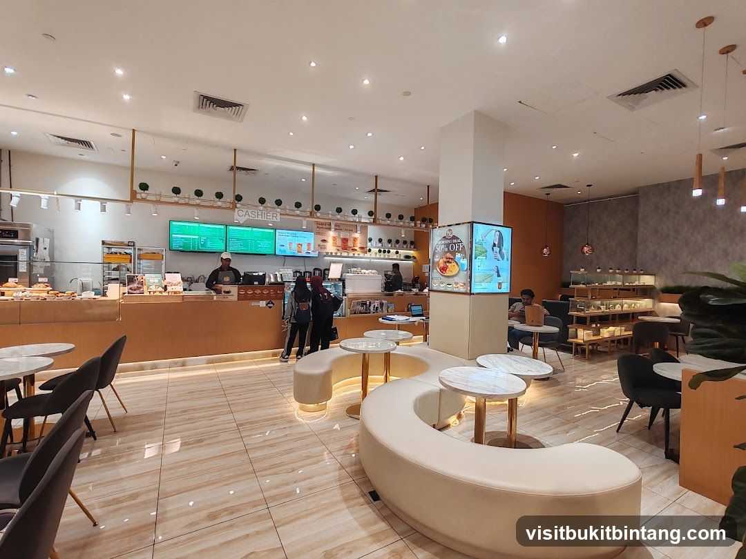 Cafe Interior with Seating and Counter