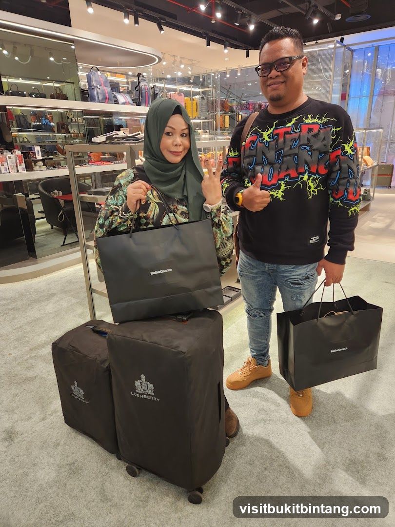 Couple with Shopping Bags and Luggage