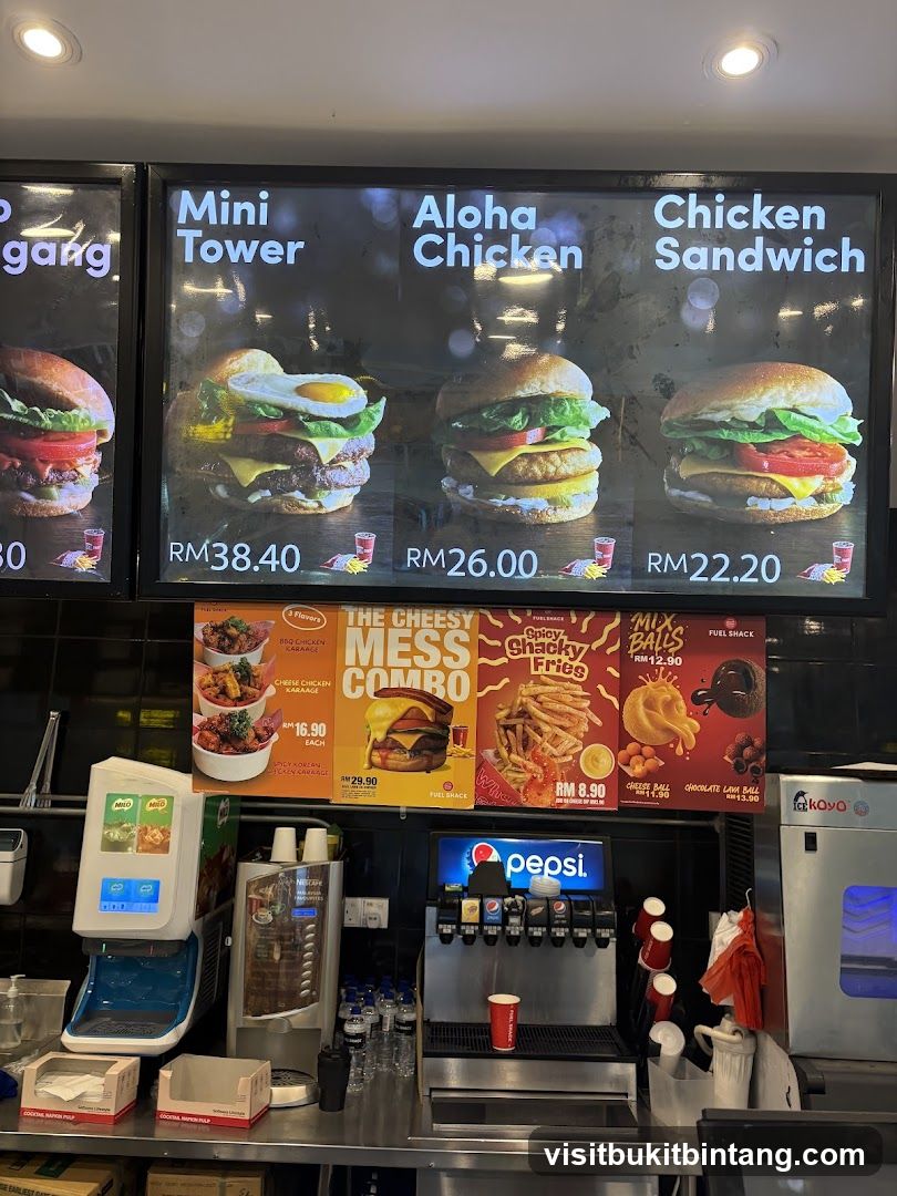 Fast Food Menu and Drink Station