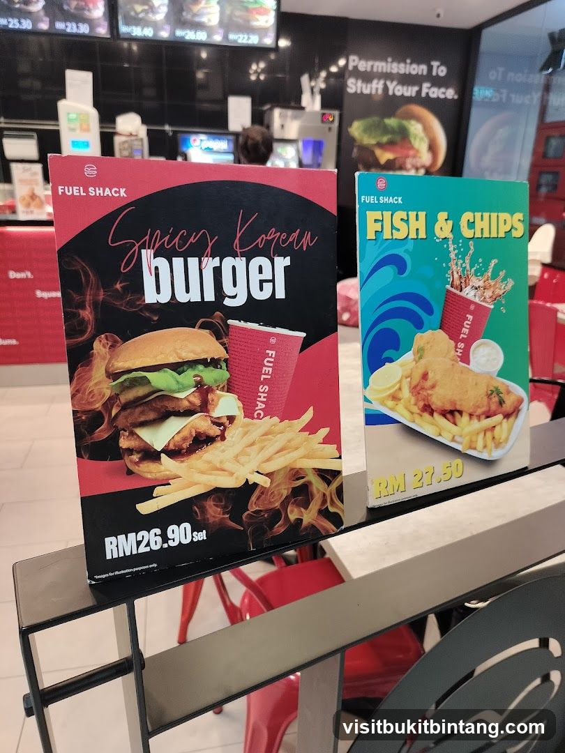 Fuel Shack Menu Displays