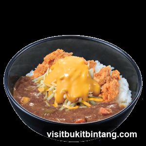 Curry Rice with Fried Chicken and Cheese