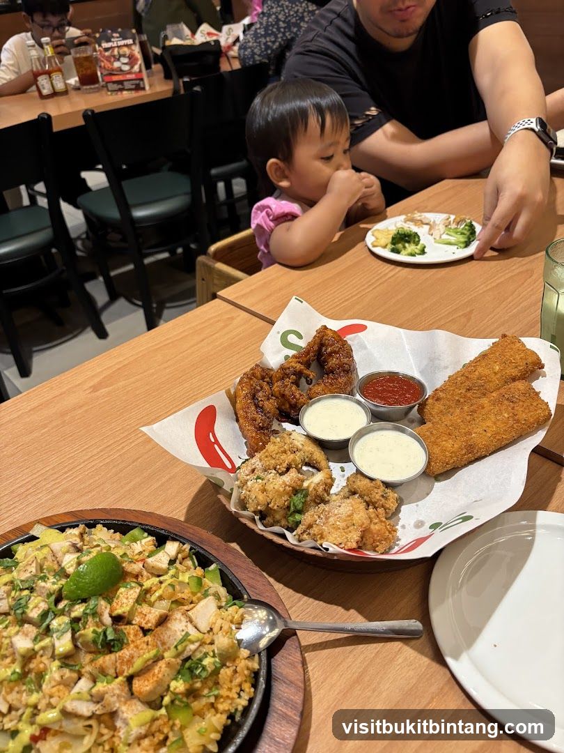 Family enjoying a meal at a restaurant