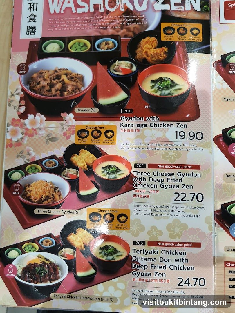 Washoku Zen Menu