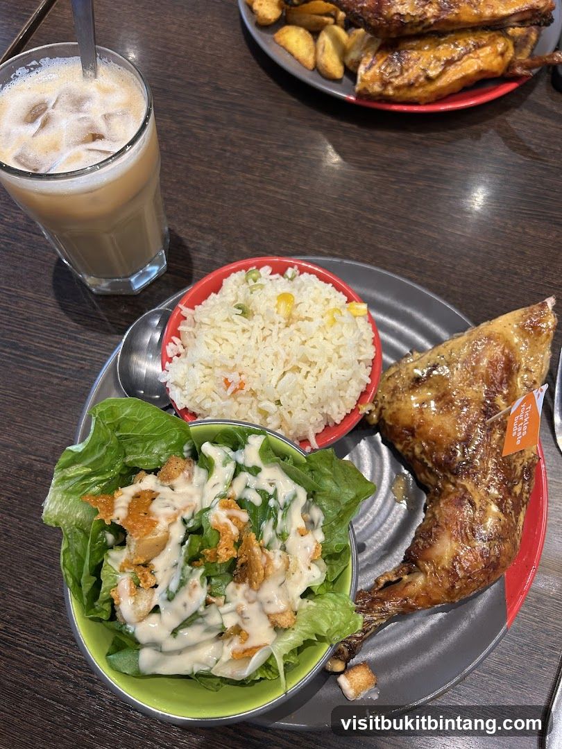 Dinner Plate with Food and Drink