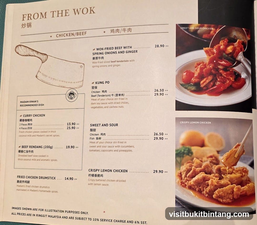 From the Wok - Chicken/Beef Menu
