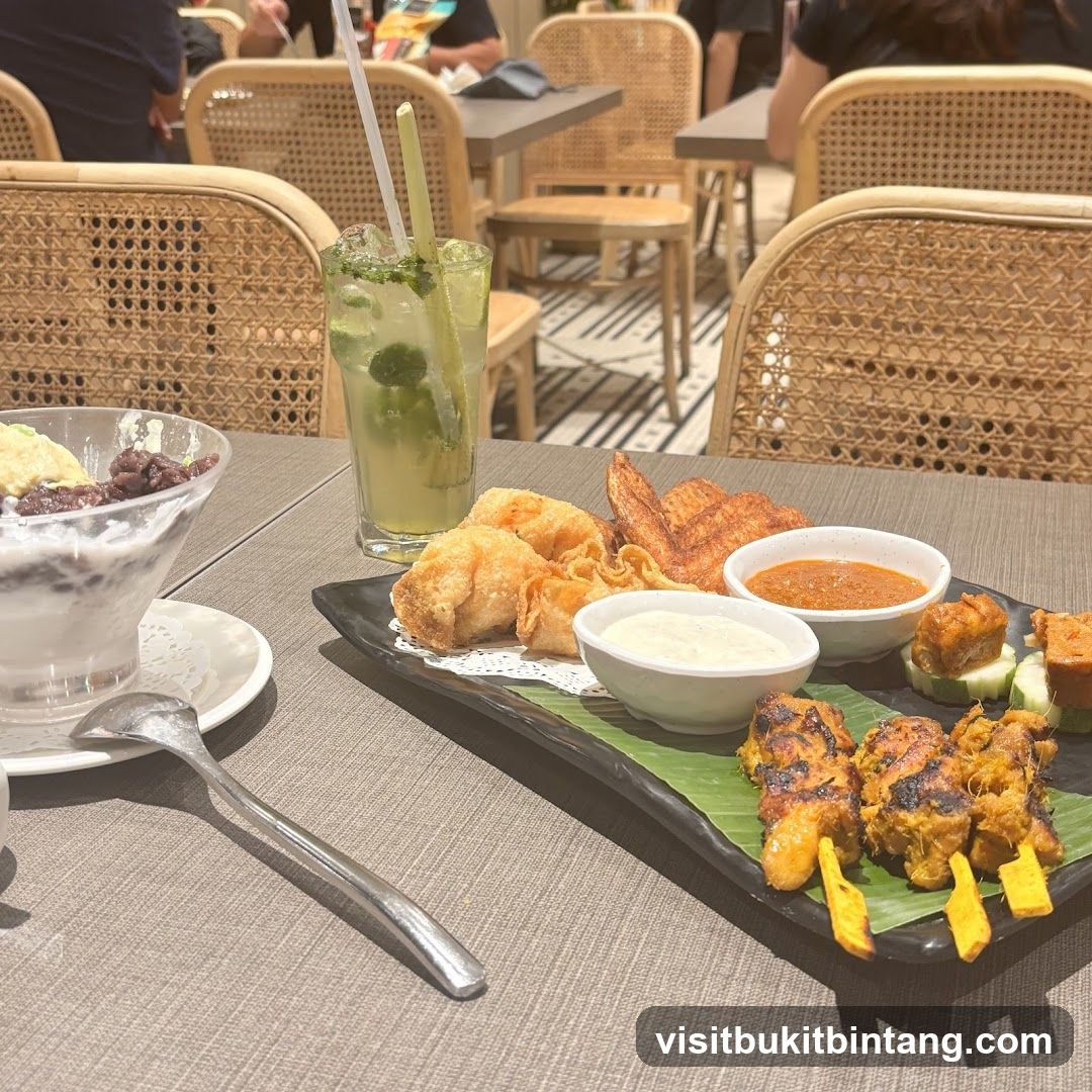 Food and Drink Spread at Restaurant