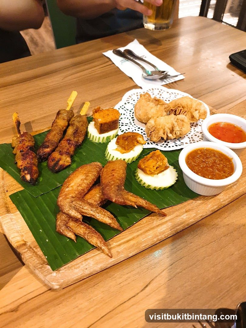 Food Platter with Skewers and Wings