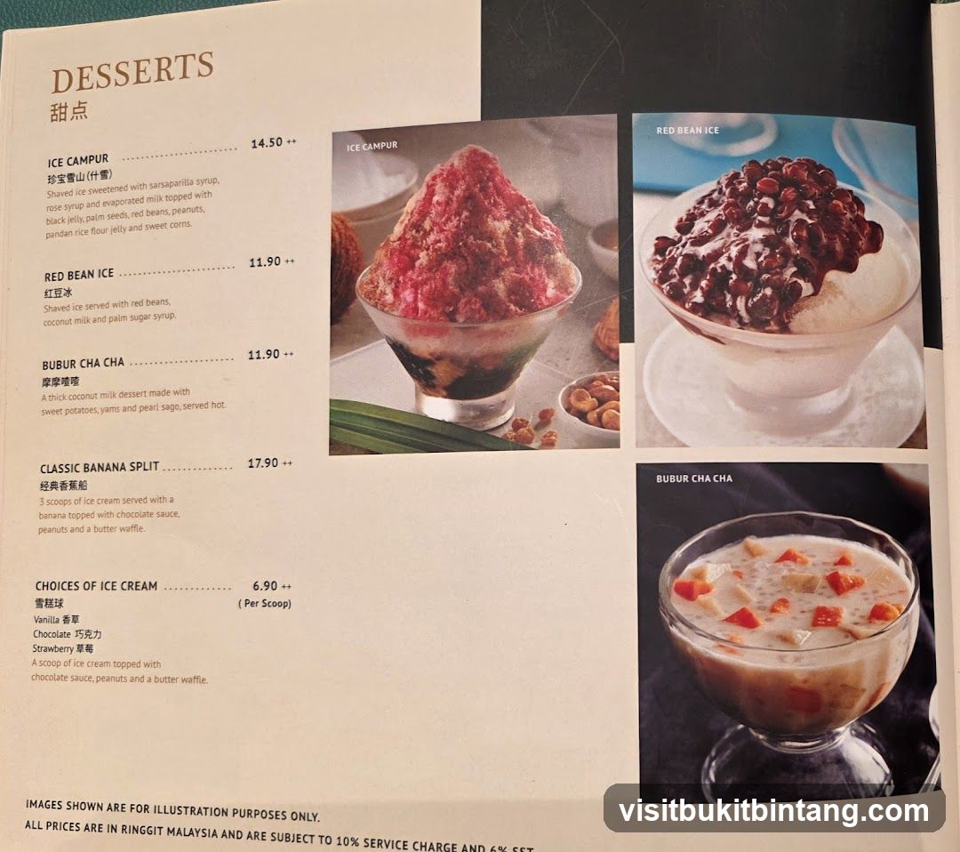 Desserts Menu