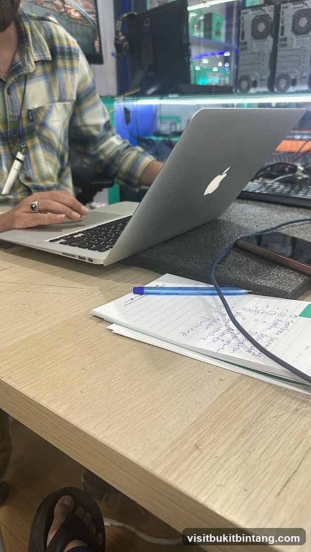 Person working on a laptop