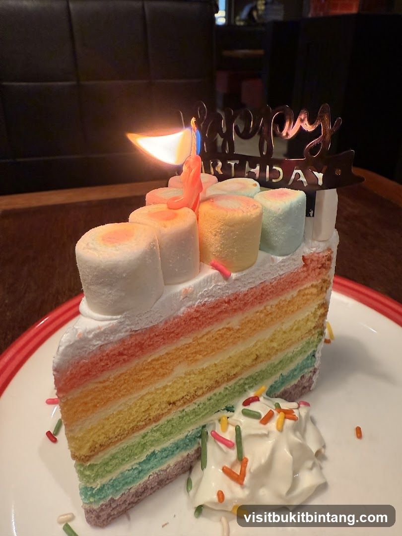 Rainbow Layer Cake Slice