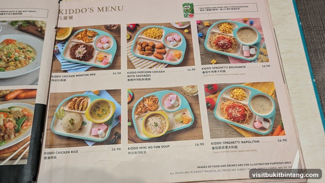 Kiddo's Menu