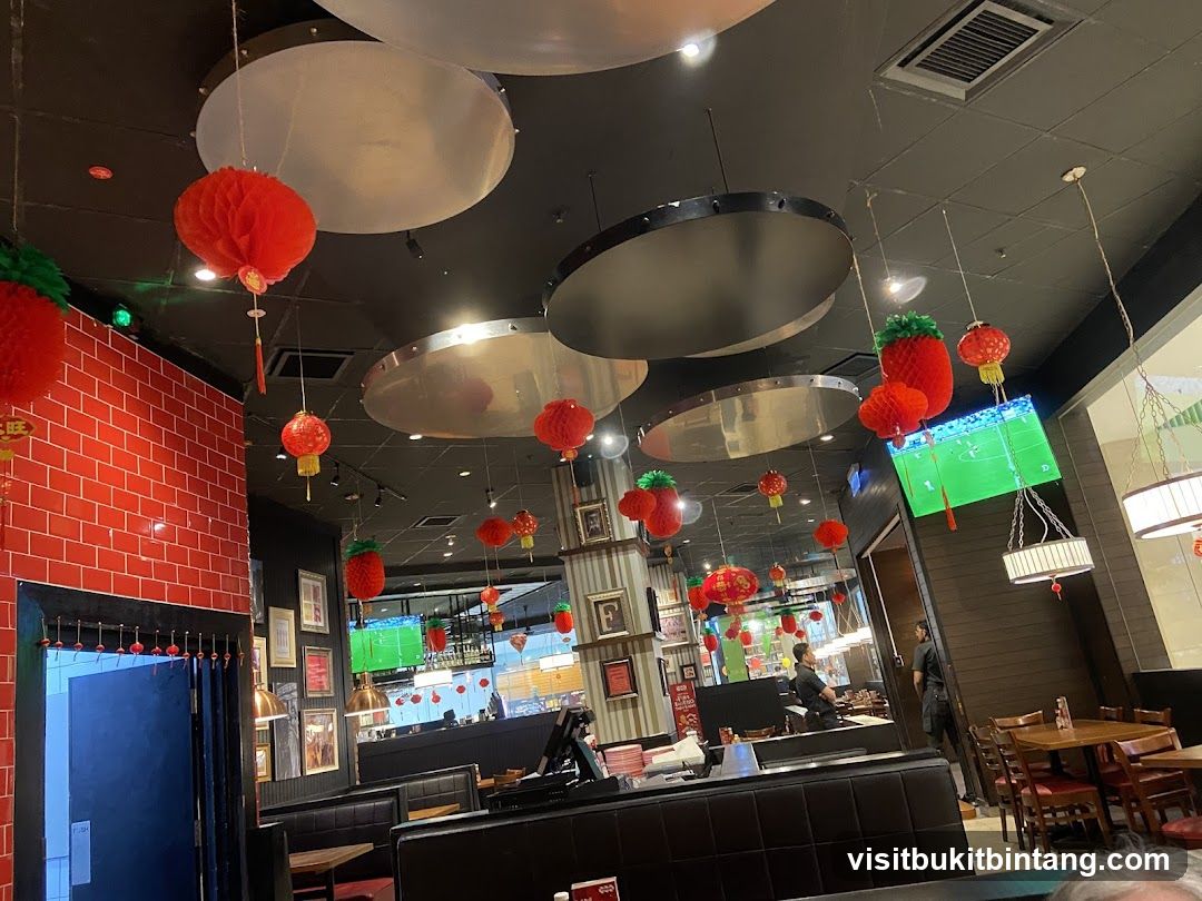 Restaurant Interior with Decorative Lanterns and Screens