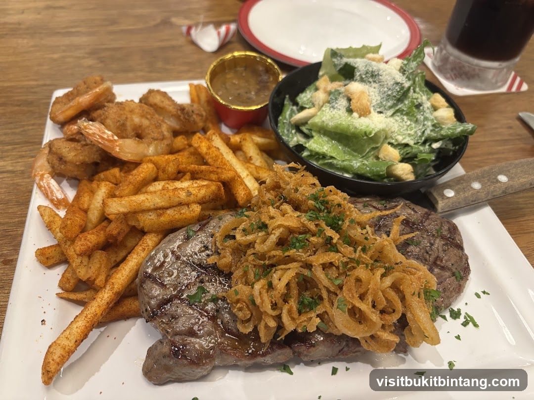 Steak with Fries and Caesar Salad
