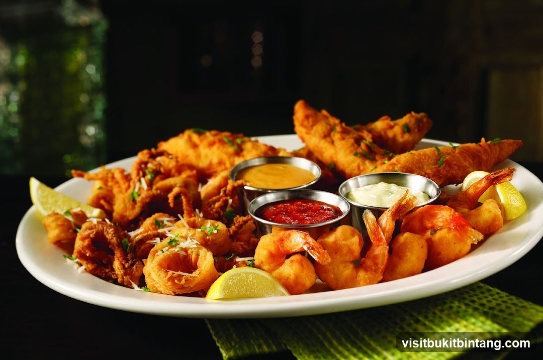 Fried Seafood Platter with Dipping Sauces