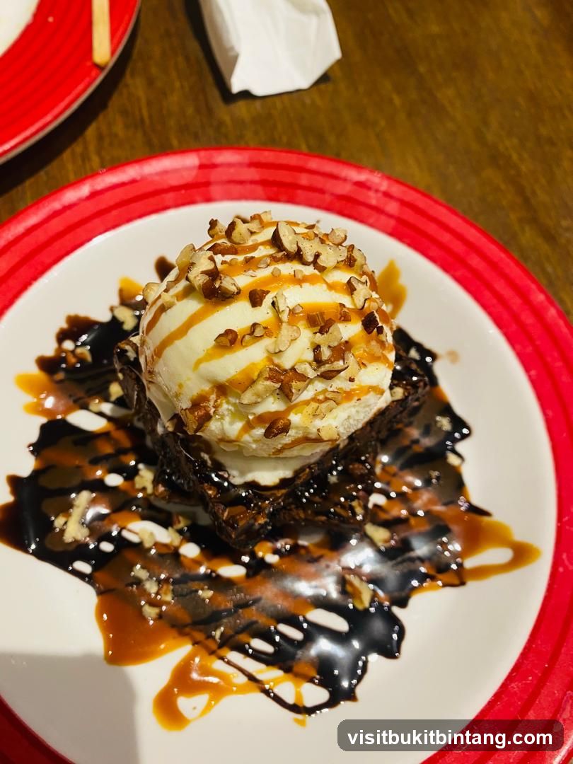 Caramel Brownie with Ice Cream