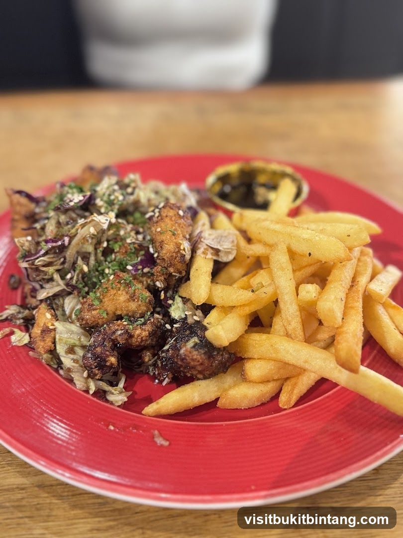 Fried Chicken and Fries with Slaw