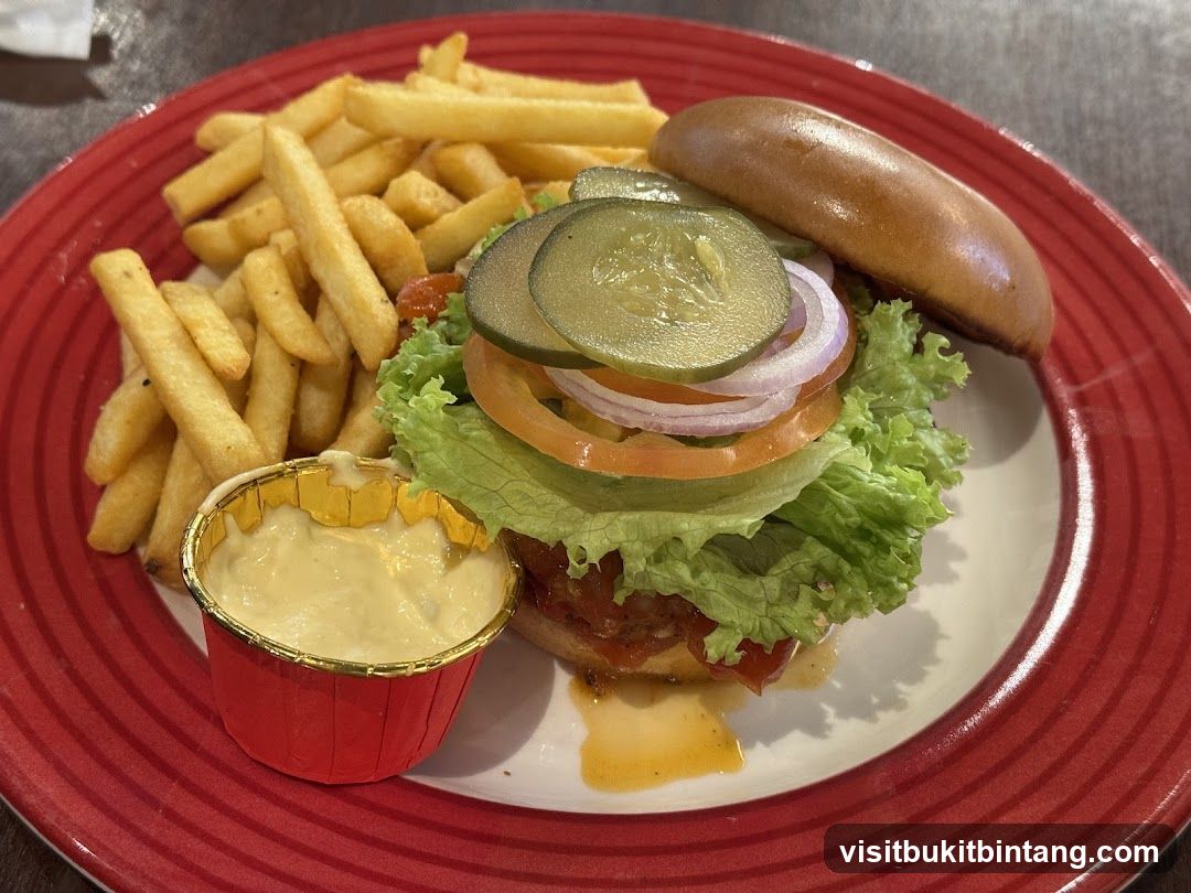 Burger with Fries and Sauce