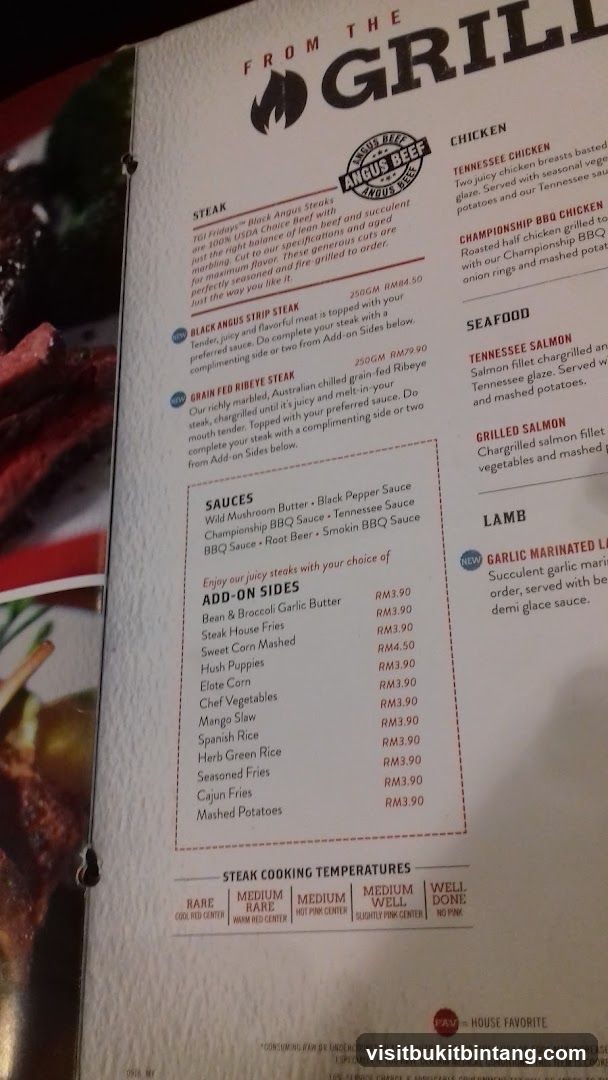 From the Grill Menu