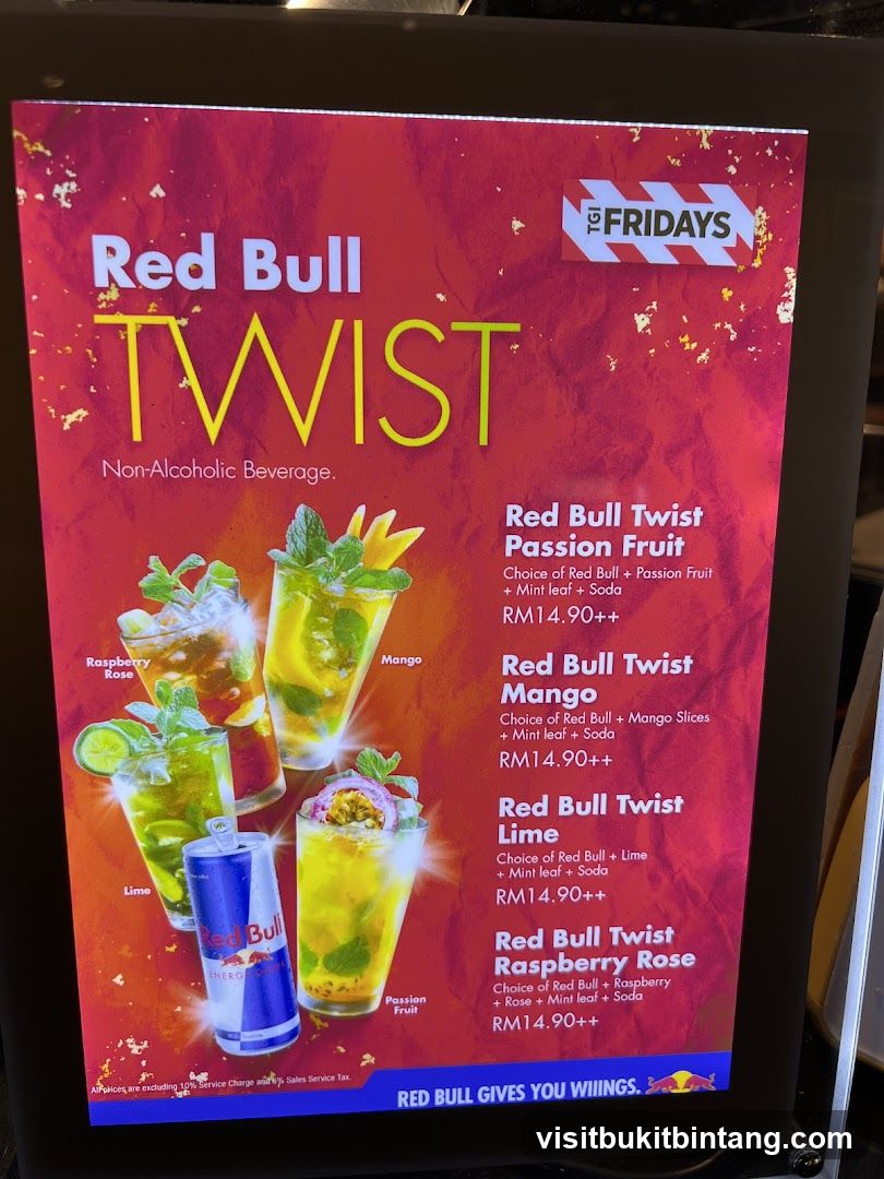 Red Bull Twist Menu Board