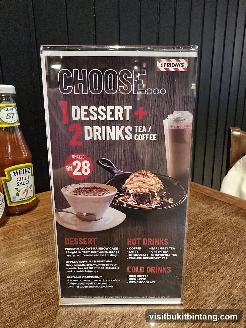 Choose 1 Dessert + 2 Drinks Offer