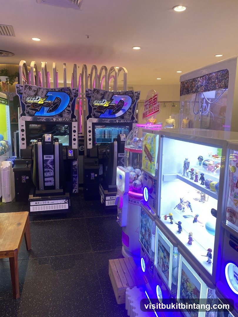 Arcade Interior with Racing and Prize Machines