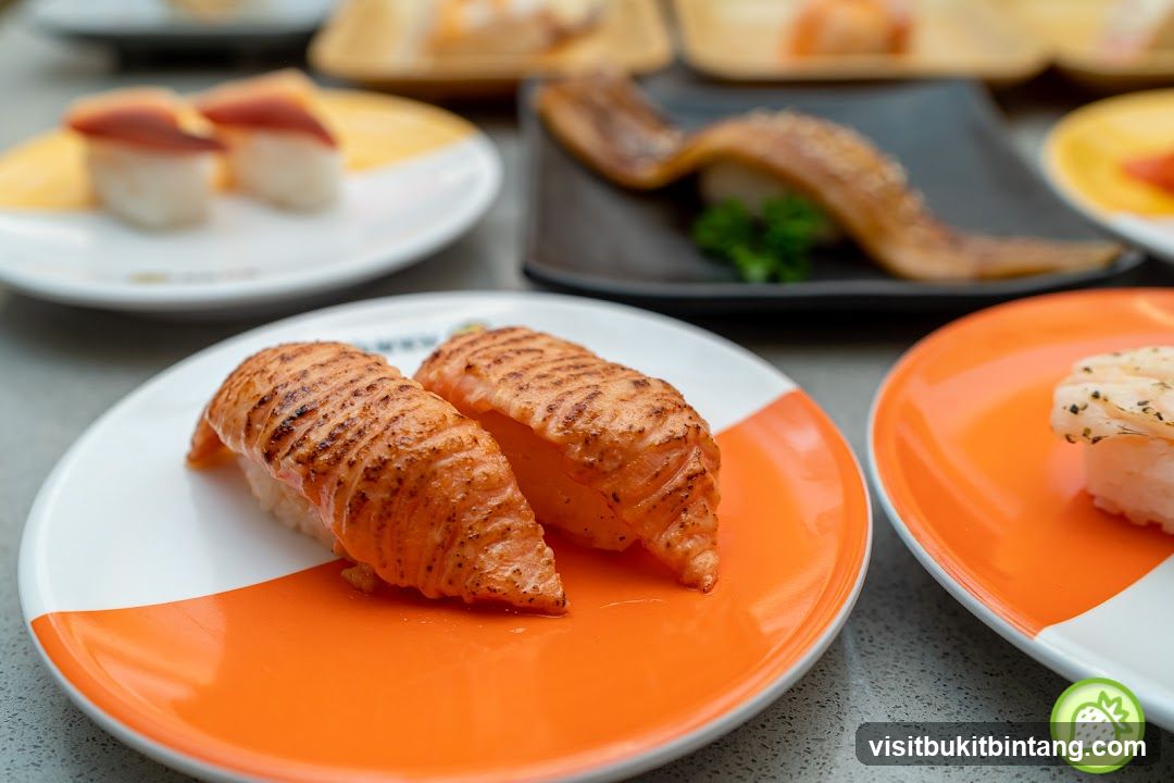 Assorted Sushi on Plates