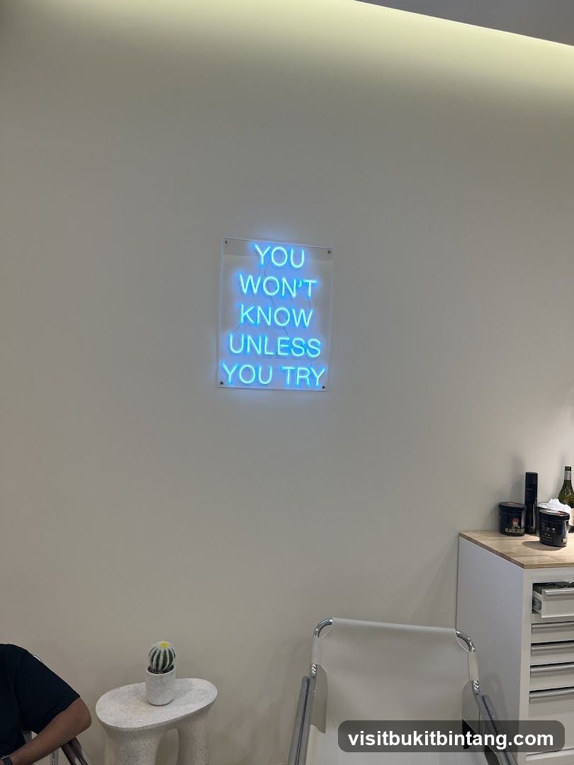 Neon sign with motivational quote