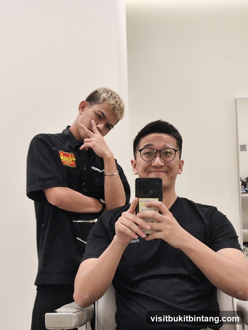 Two men in a salon