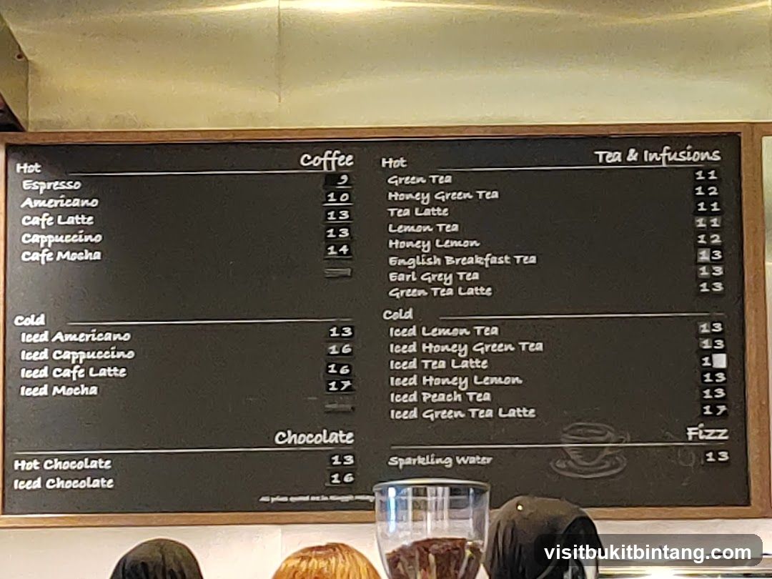 Coffee, Tea & Infusions Menu