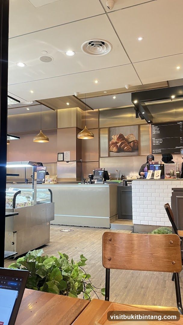 Cafe Interior with Croissant Art