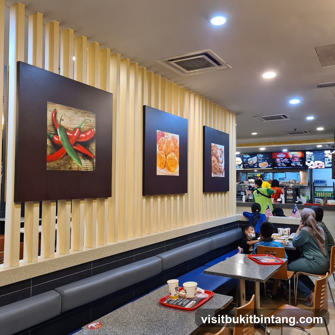 Restaurant Interior with Food Pictures and Menu Boards