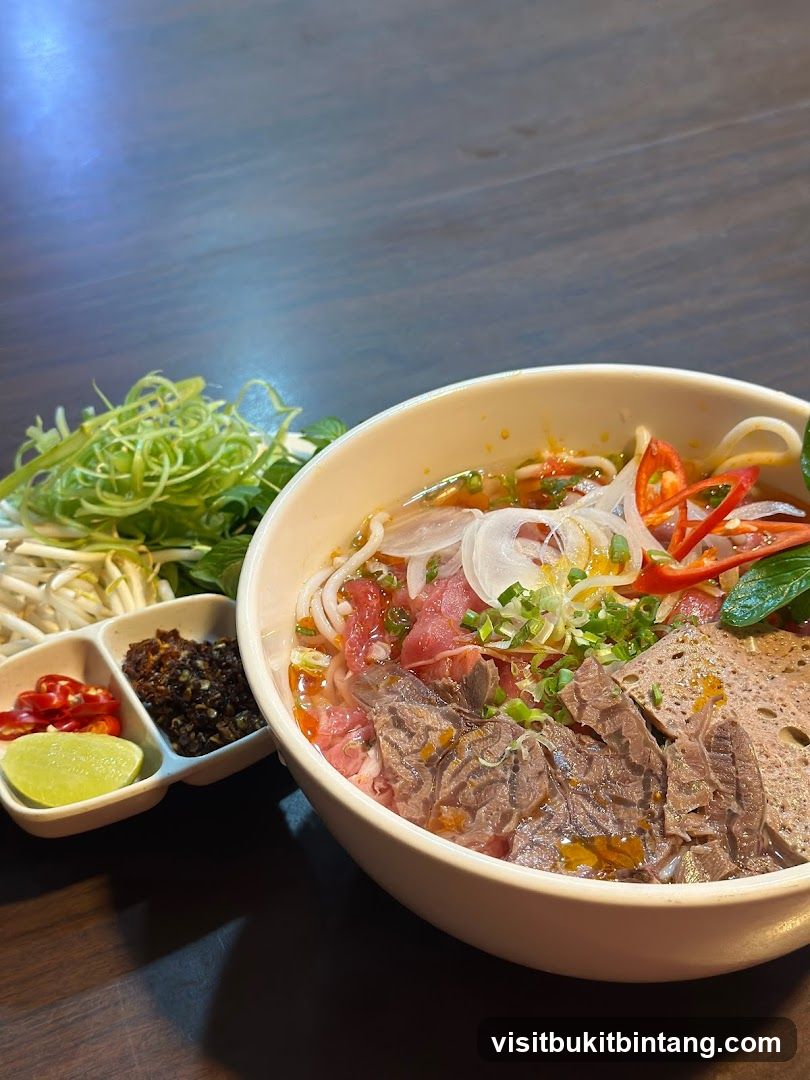 Bowl of Pho with Side Dishes